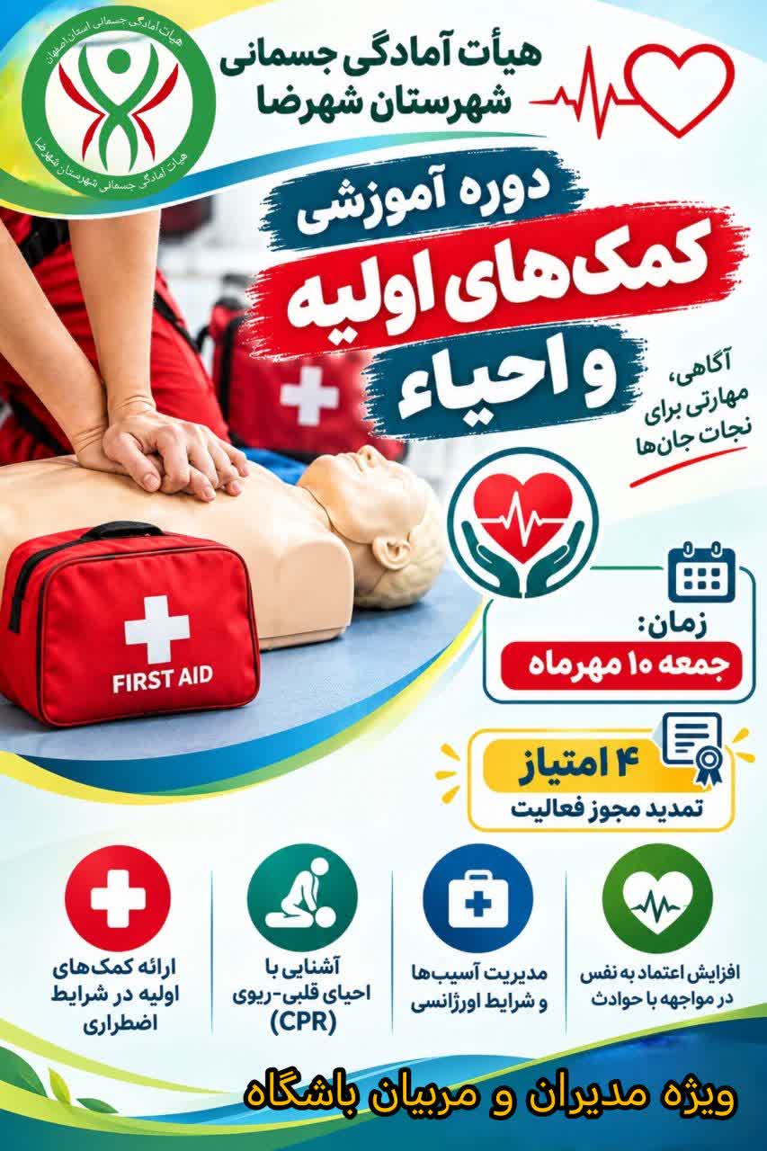 کارگاه کمک های اولیه و احیا شهرستان شهرضا