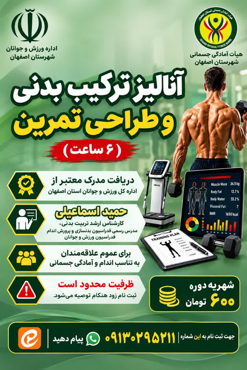 کارگاه دانش افزایی  انالیز ترکیب بدن و طراحی تمرین